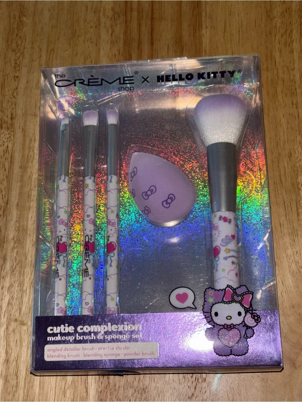 The Crème x Hello Kitty Cutie Complexion Brush & Sponge Set - Purple🦩